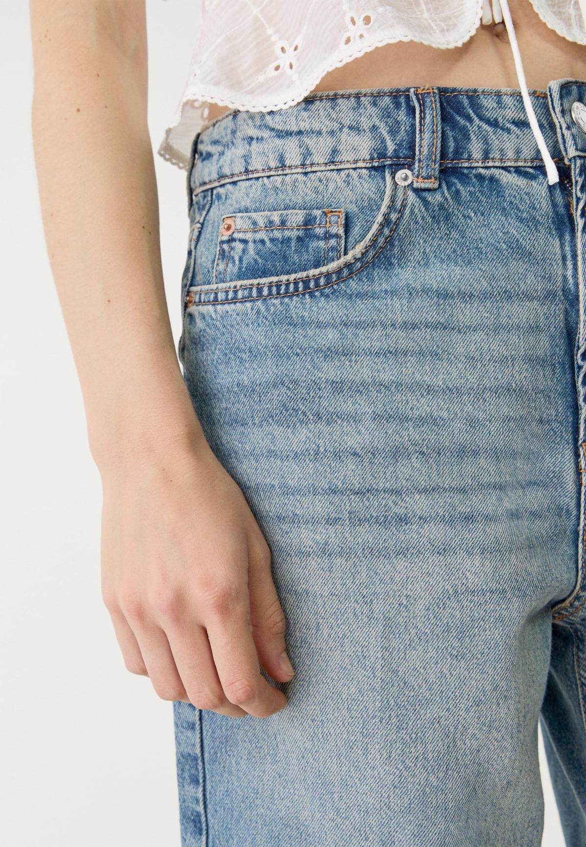 스트라디바리우스 트렌디 데님 버뮤다 반바지 4901/272 OVERDYED BLUE DENIM - 상세 이미지 2