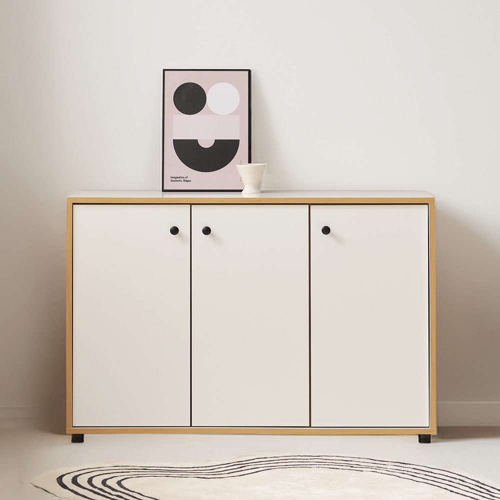 세렌 맘마존 베란다수납장 복도 lp수납장 안방 침대옆 다용도실 1200x400x800mm, 2단, 화이트 - 메인 이미지