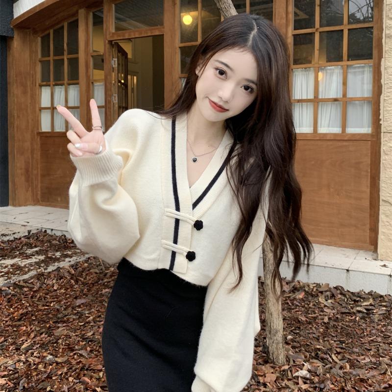 여성 볼레로 저고리 시스루 슬림핏 코르셋 블라우스 공주풍 퓨전 티블라우스 버튼 가디건 S - 상세 이미지 2