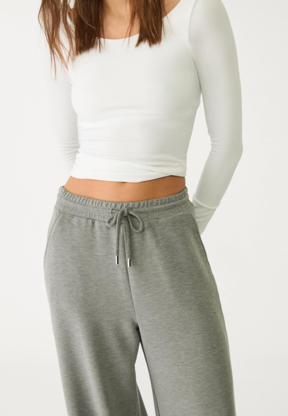 스트라디바리우스 소프트터치 모달 와이드 팔라조 팬츠 8737/276 DARK GREY - 상세 이미지 3