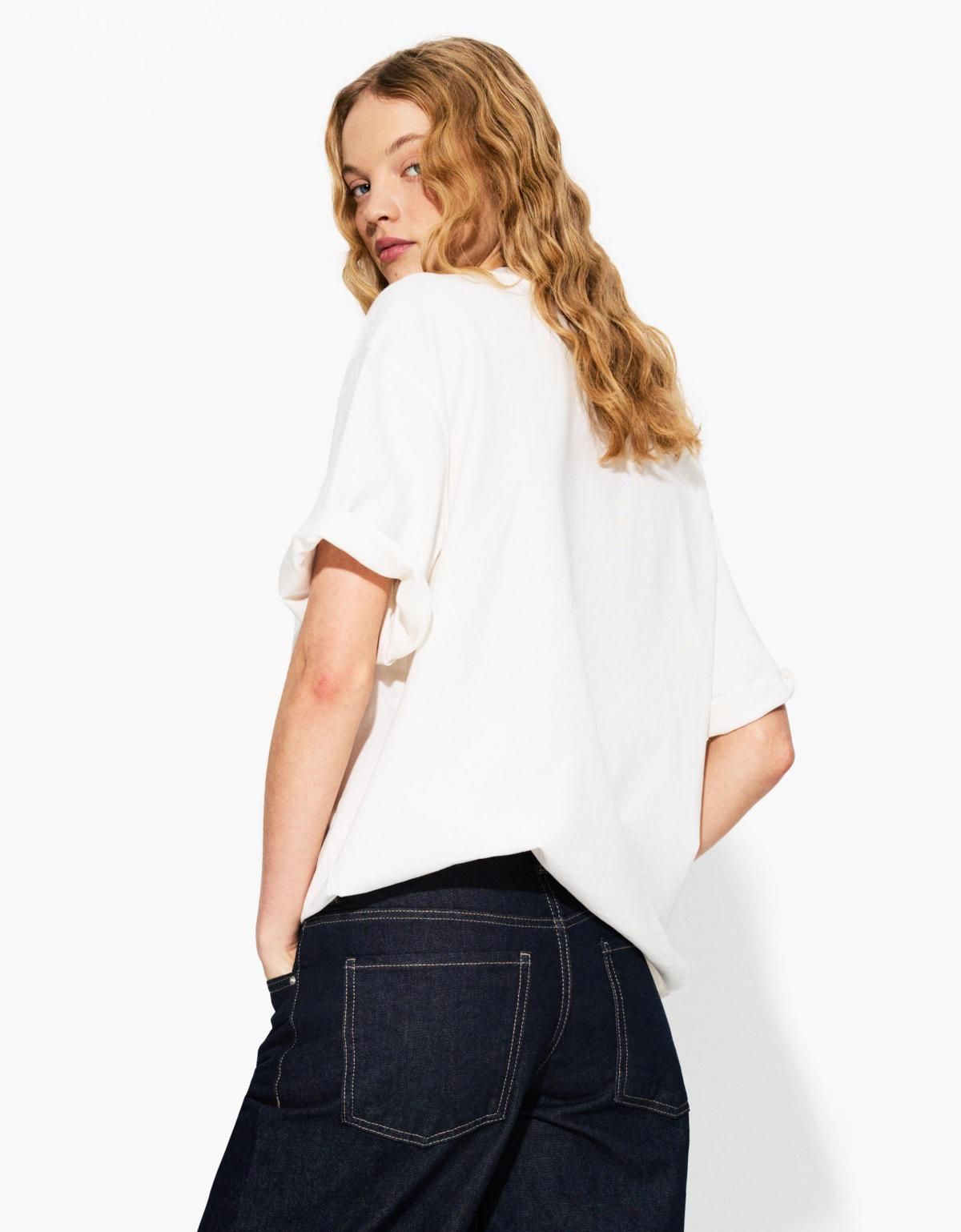 버쉬카 오버사이즈 반팔 코튼 티셔츠 2333/443 OFF WHITE - 상세 이미지 2