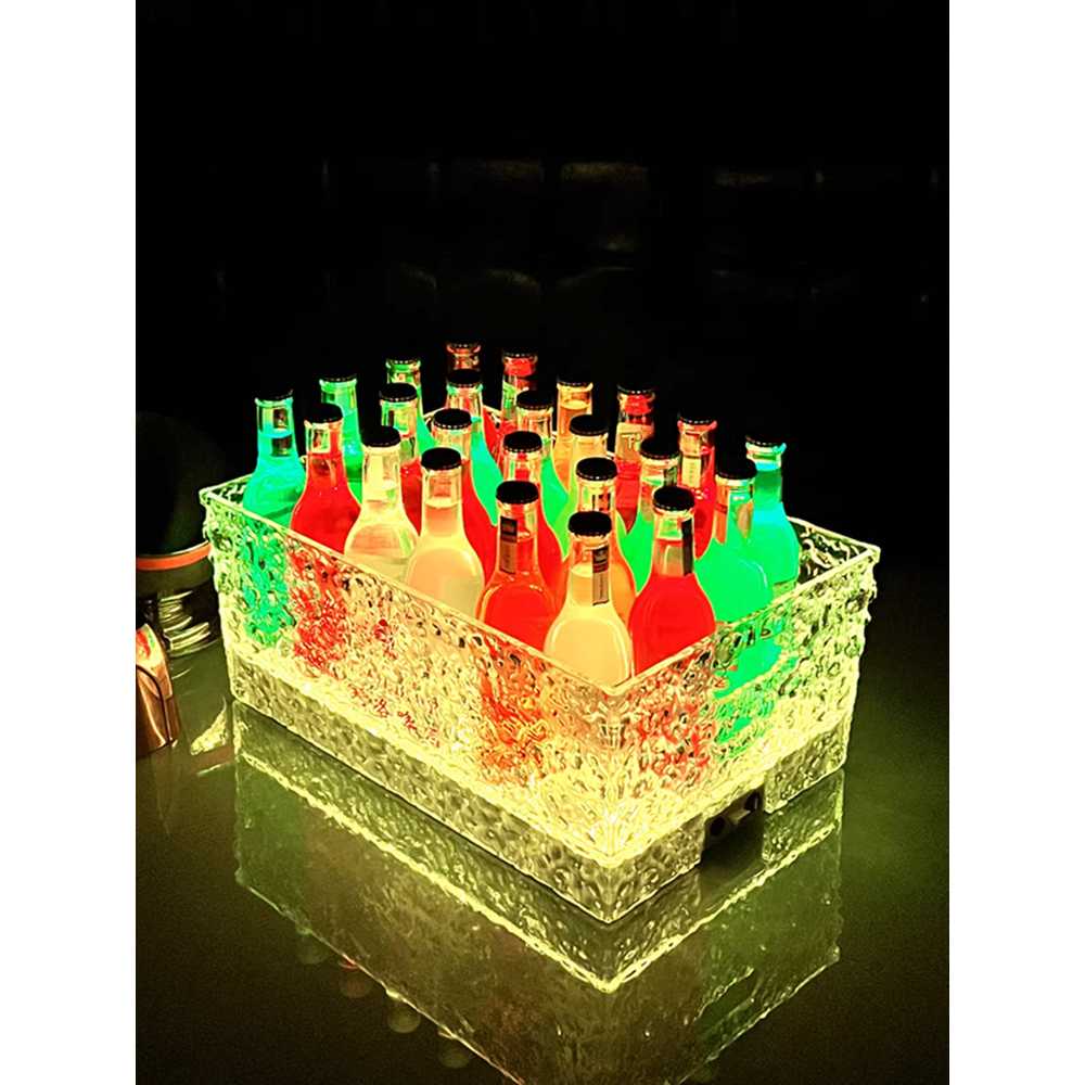 샴페인 아이스버킷 LED 조명 바스켓 파티 인테리어용 12팩 얼음무늬무늬 30x21x18 - 상세 이미지 3