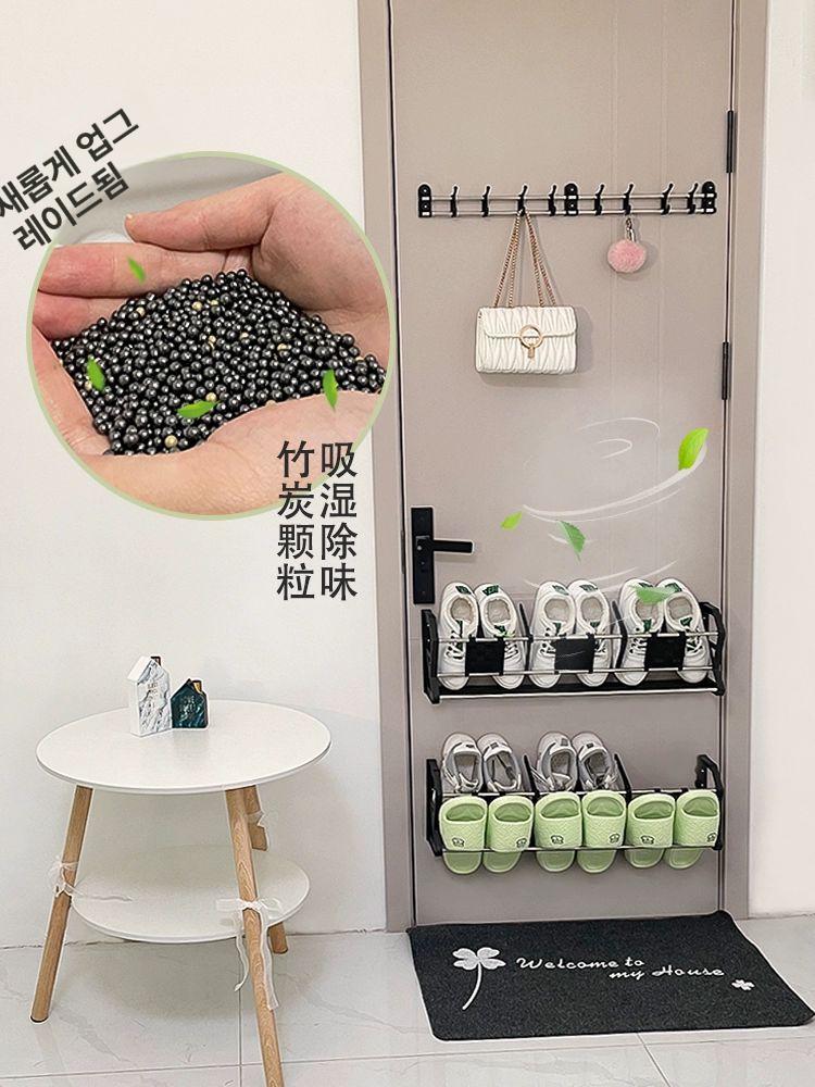 자석 신발보관함 신발 마그네틱 현관 부착형 틈새 거치대 정리 실내화 슈케이스 접이식 정리대 화이트 대용량 1단 3면 자석 - 상세 이미지 4