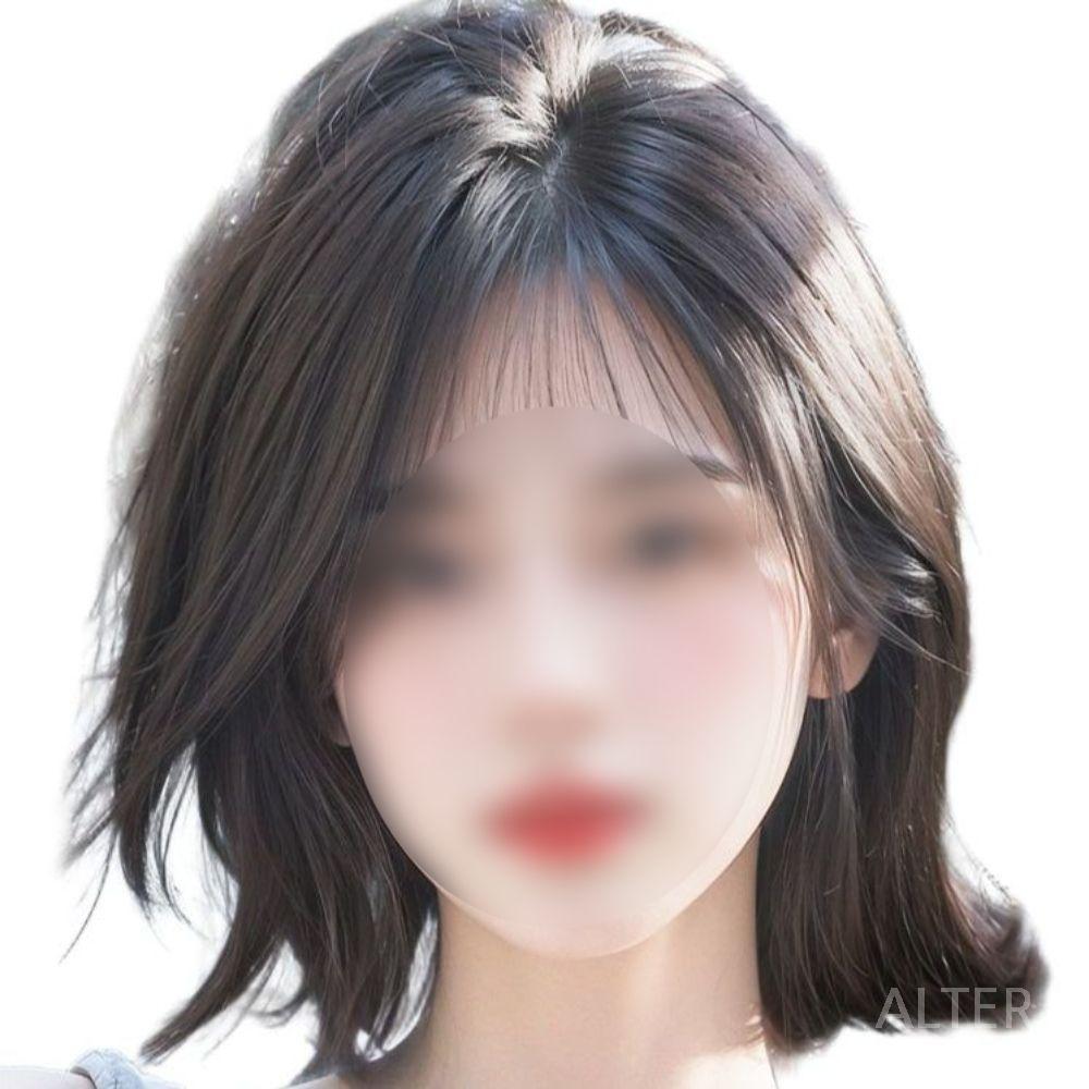 단발 통가발 여성 짧은 레이어드컷 패션 숏 머리 가발 단발 다크브라운+발망 - 상세 이미지 2