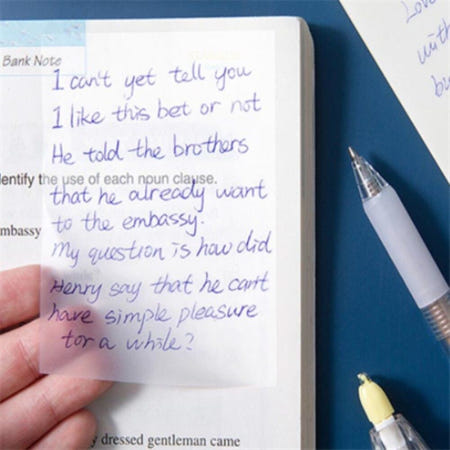 썬라이즈마켓협력사 루성 반 투명 점착 메모지 50매 공부방법 자소서첨삭 첨삭