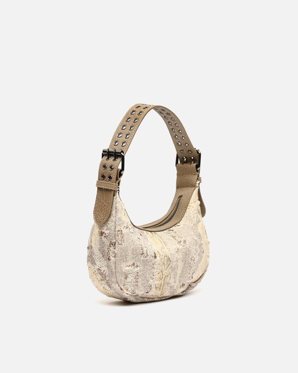 미사코 빈티지 데님 패턴 베이직 숄더백 Venjo- BEIGE - 상세 이미지 2