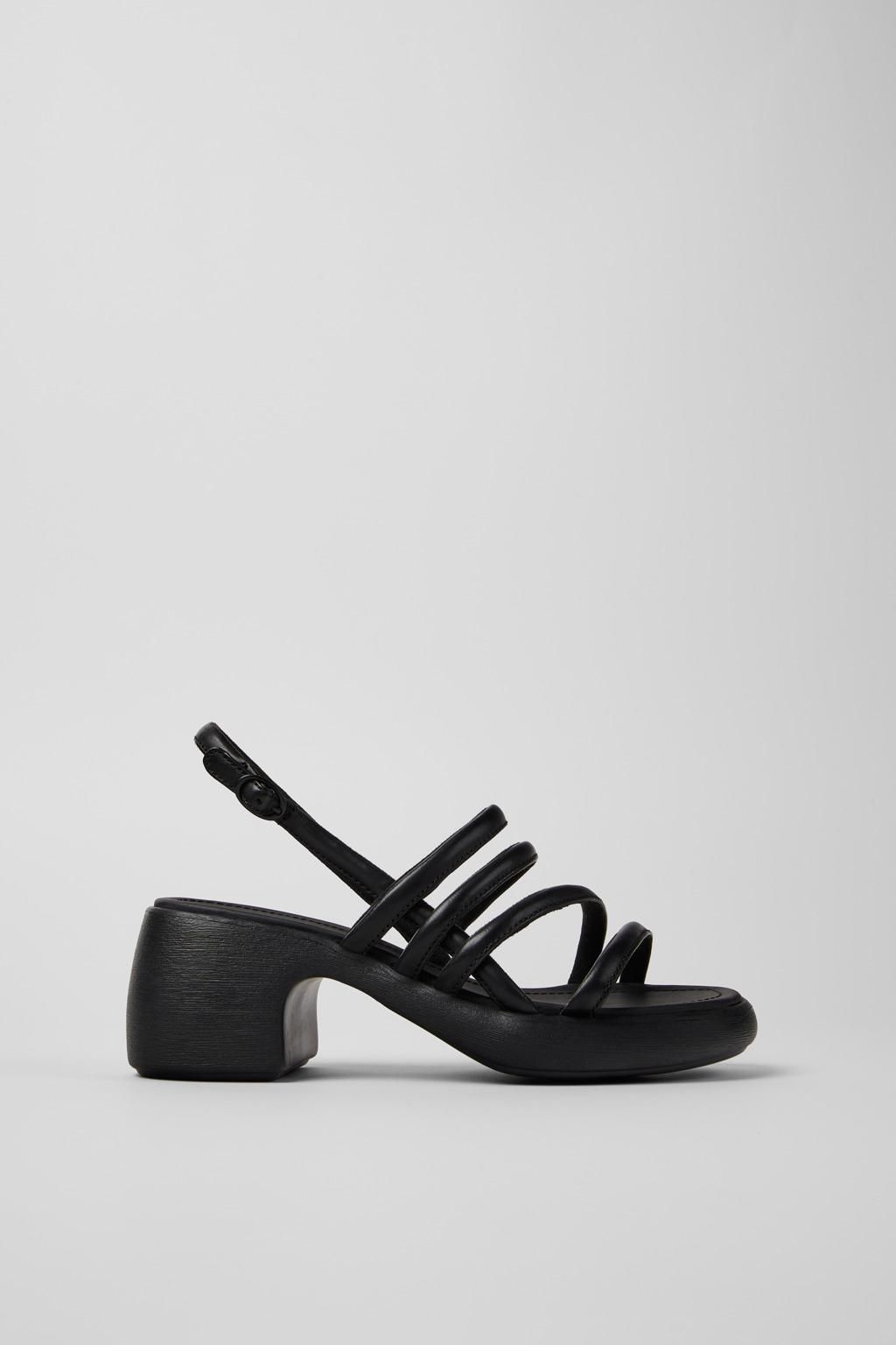 캠퍼 플랫폼 스트랩 블랙 레더 샌들 Thelma Sandal K201723-001 BLACK - 상품 이미지