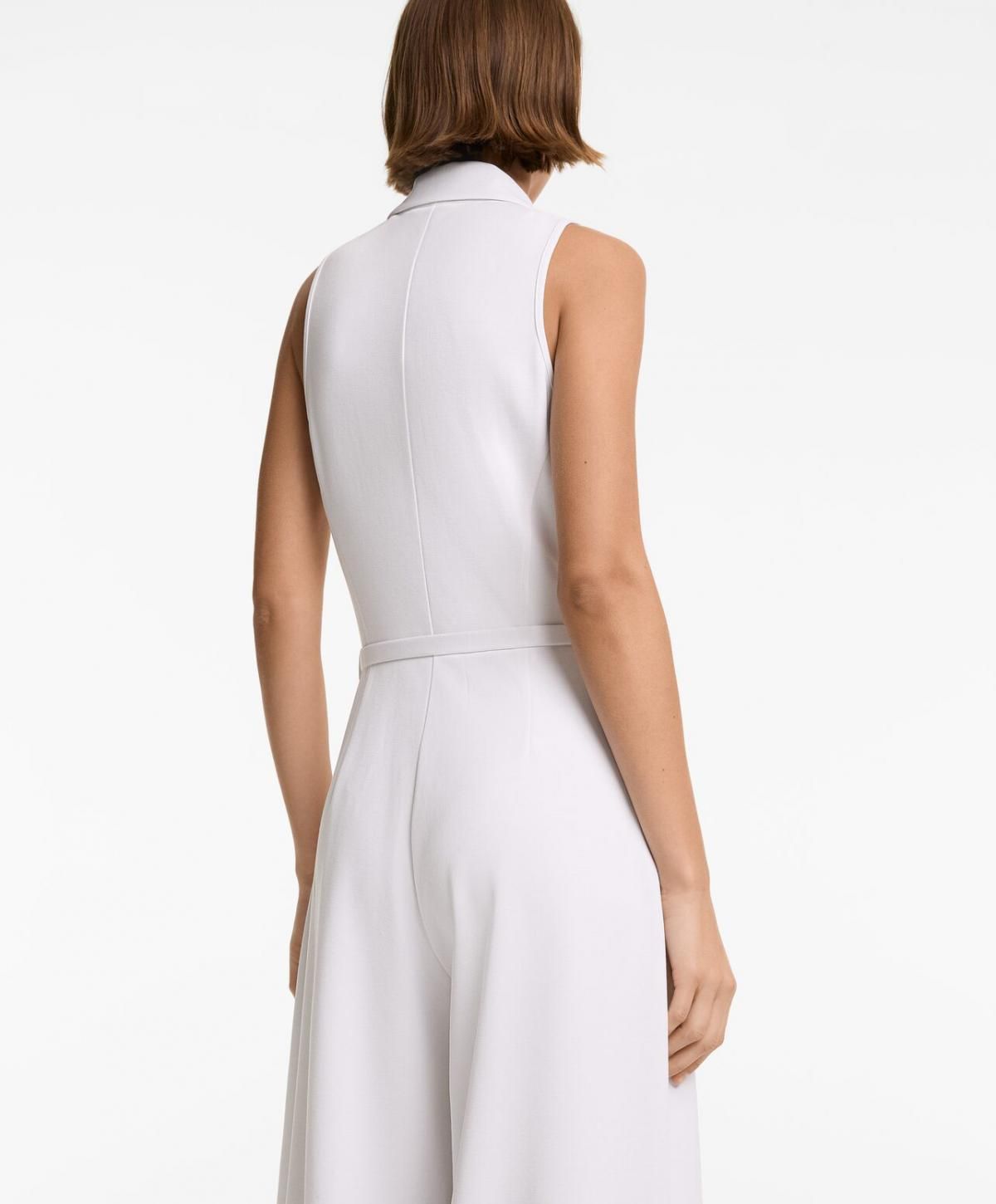 오이쇼 모달 프리미엄 폴로카라 슬리브리스 롱 점프수트 3335/734 WHITE - 상세 이미지 4