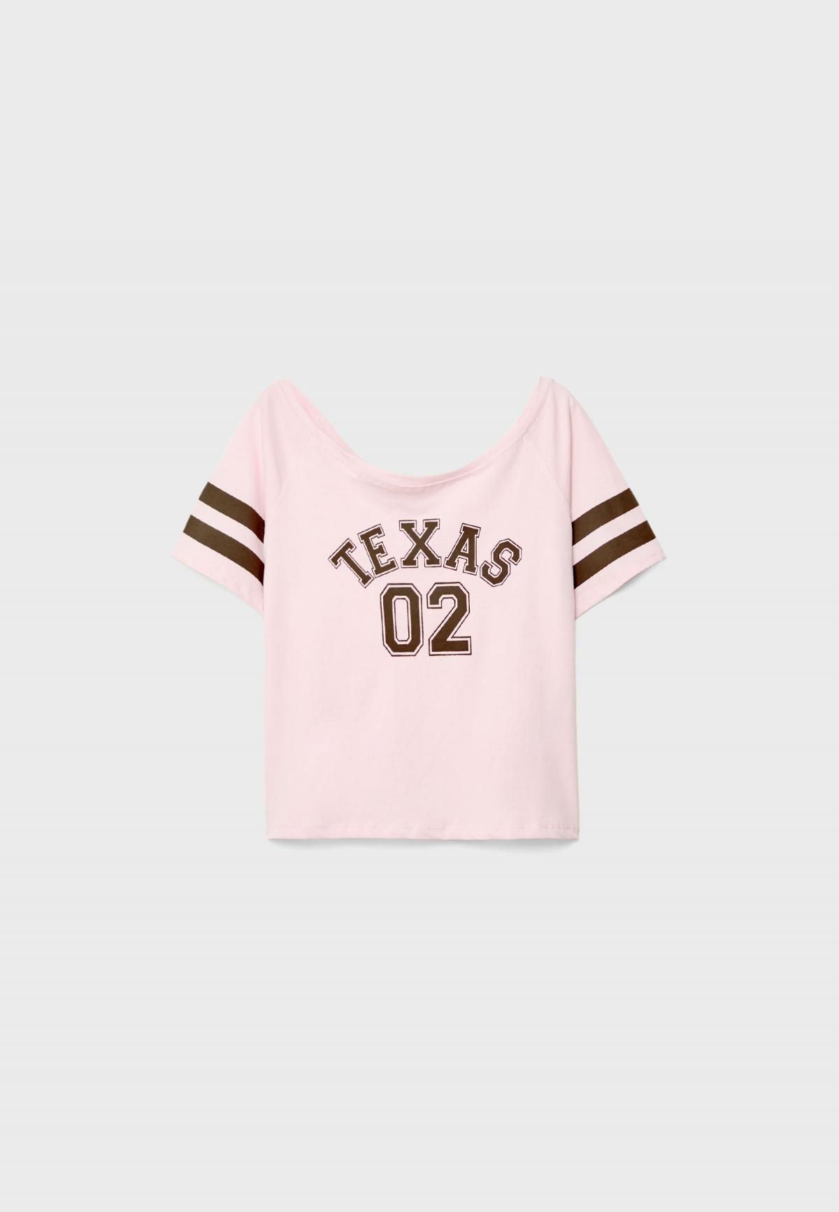 스트라디바리우스 캐주얼 프린트 반팔 티셔츠 TEXAS 02 8702/947 PASTEL PINK - 메인 이미지