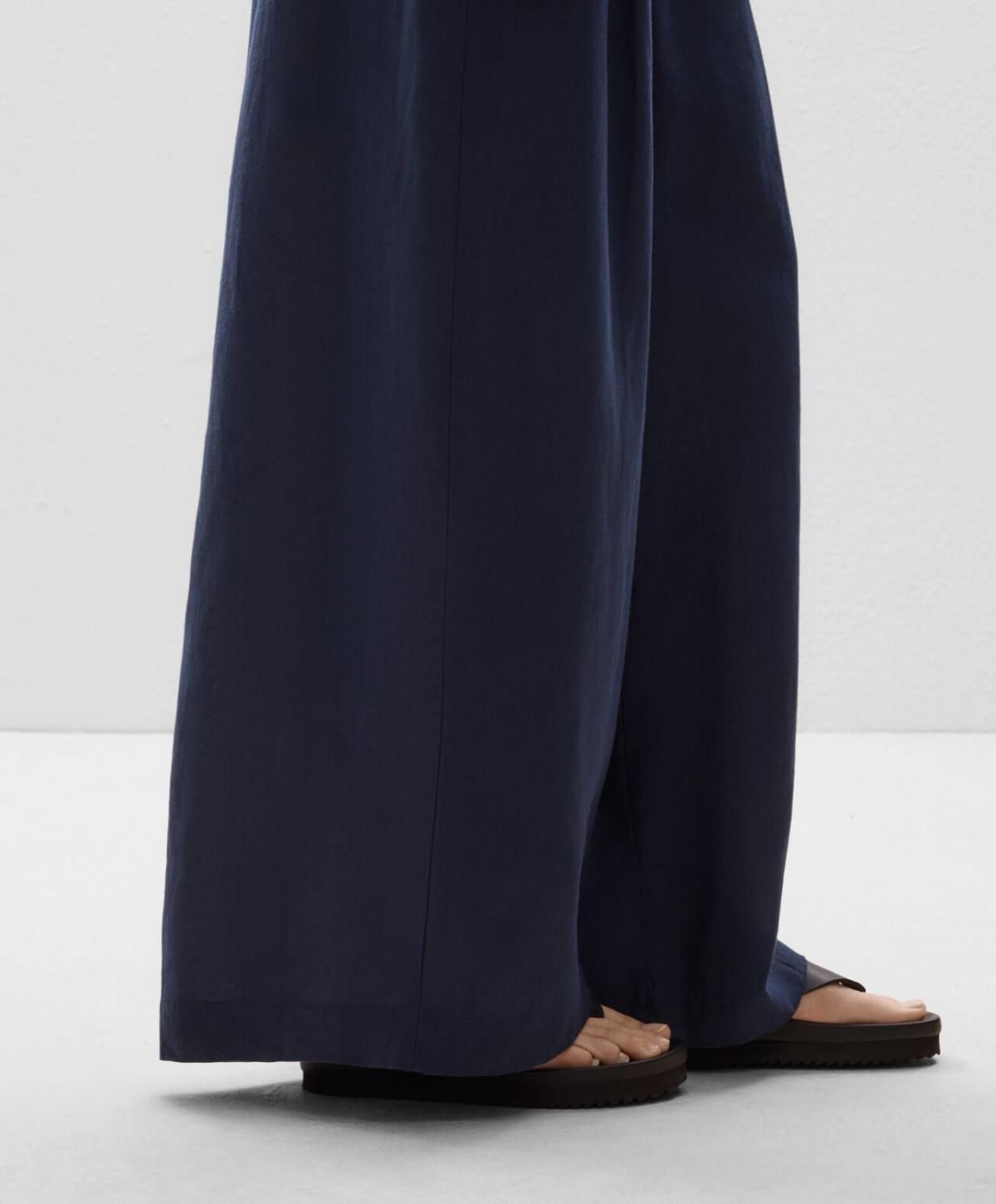 오이쇼 린넨 와이드 스트레이트 팬츠 0334/473 NAVY - 상세 이미지 3