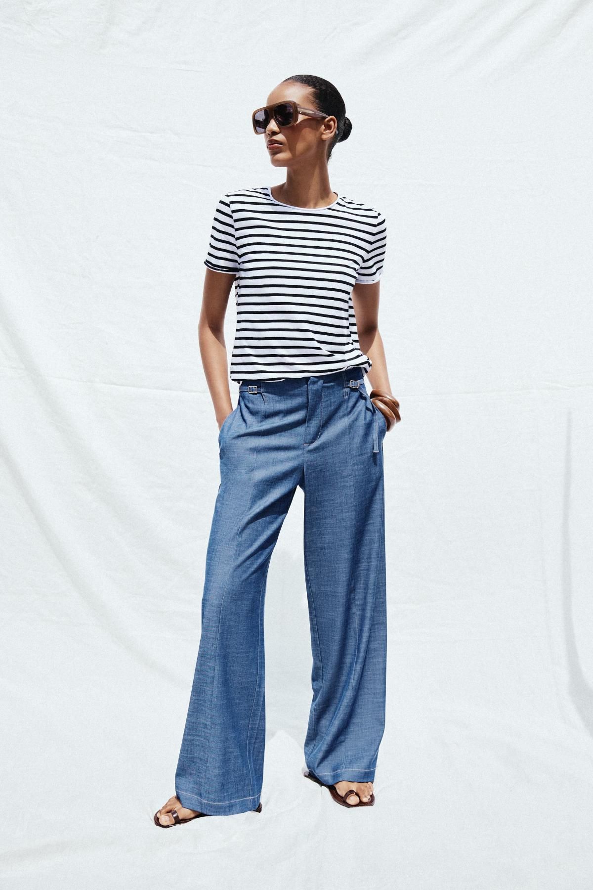 자라 스트라이프 레귤러핏 라운드넥 반팔 티셔츠 4174/184 STRIPED - 상세 이미지 2