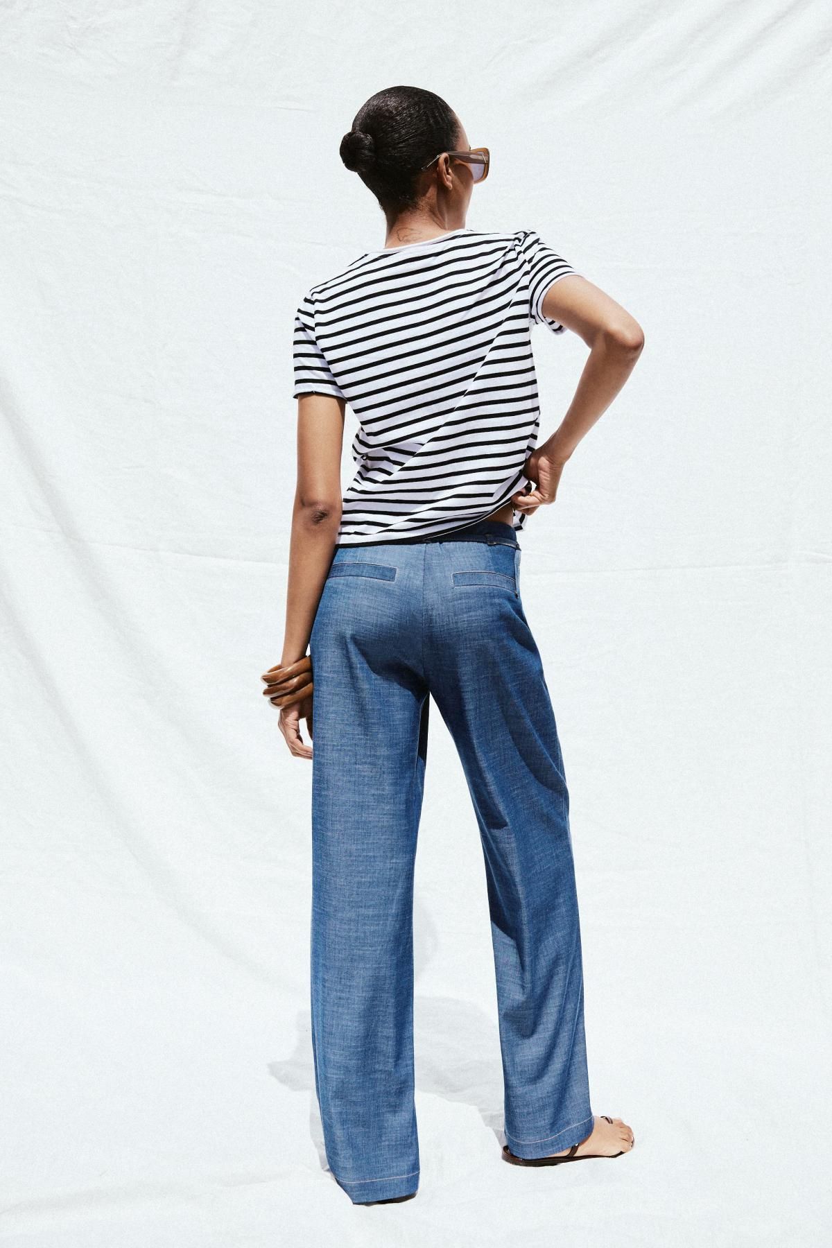 자라 스트라이프 레귤러핏 라운드넥 반팔 티셔츠 4174/184 STRIPED - 상세 이미지 4