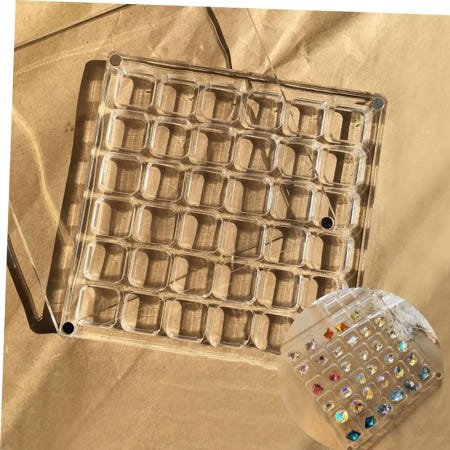 스톤진열함 네일아트 마그네틱커버 아크릴 36칸 파츠 전시 보관함