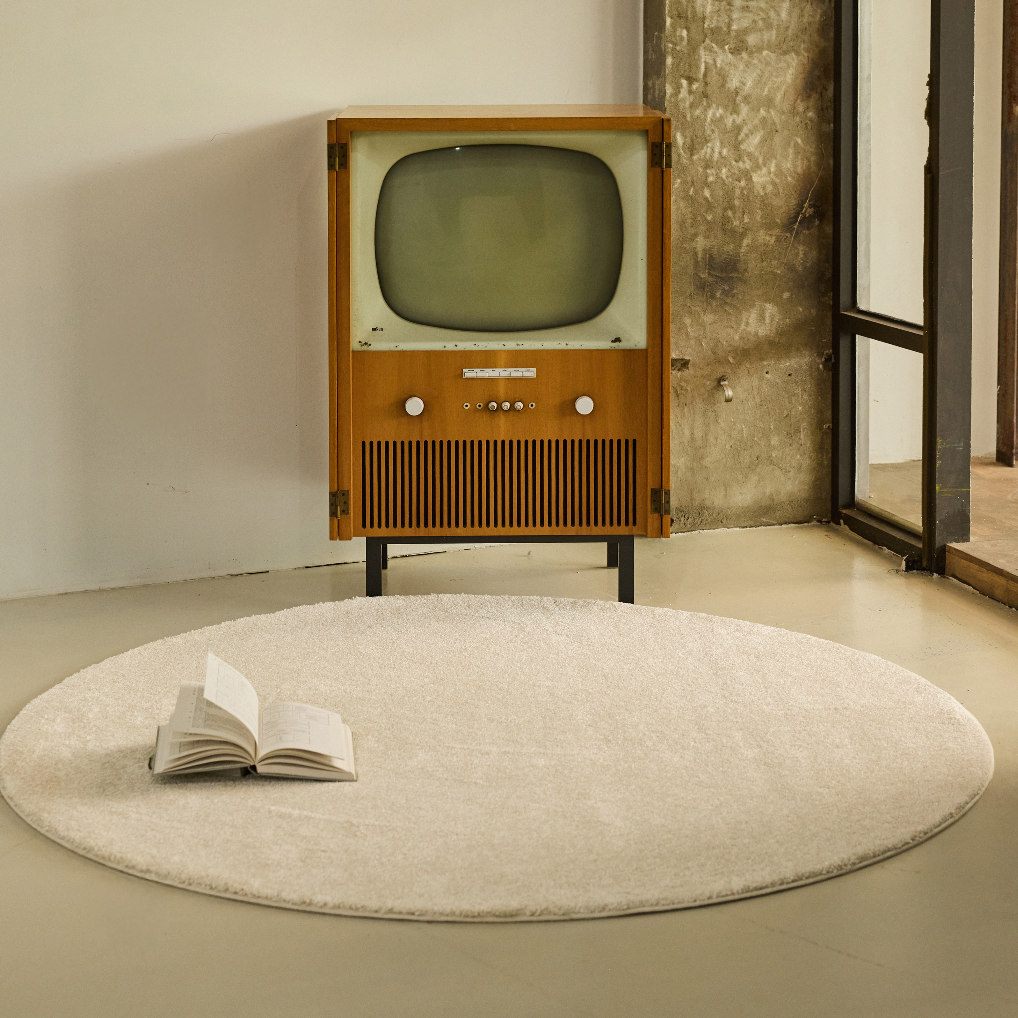 벨기에 ORION NEW 오리온 뉴 커트 롱 파일 러그 코코아베이지, 원형M_2000mm