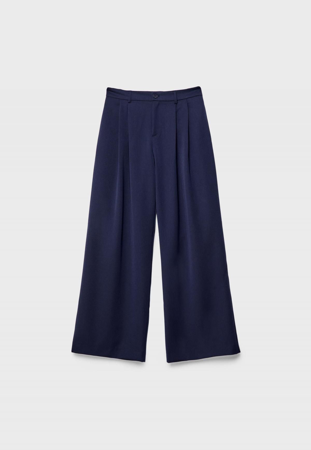 스트라디바리우스 테크니컬 와이드핏 슬랙스 팬츠 미드웨이스트 다트 디테일 8266/300 NAVY BLUE - 상세 이미지 3