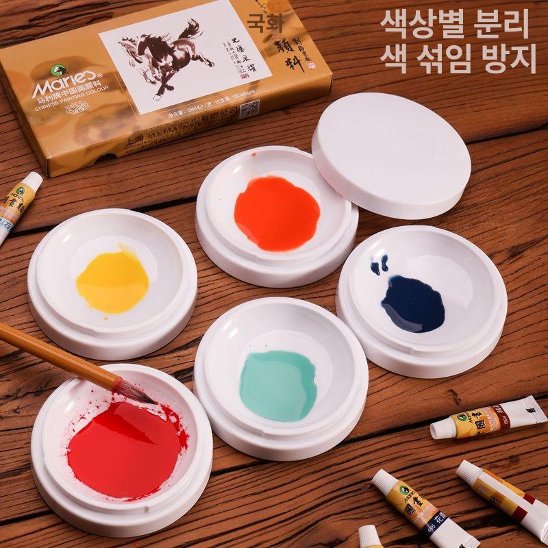 도자기 팔레트 배합 5단 미술 예술 색상 원형 도자기파레트 도자기팔레트 5단 방습 색상 팔레트 - 상세 이미지 2