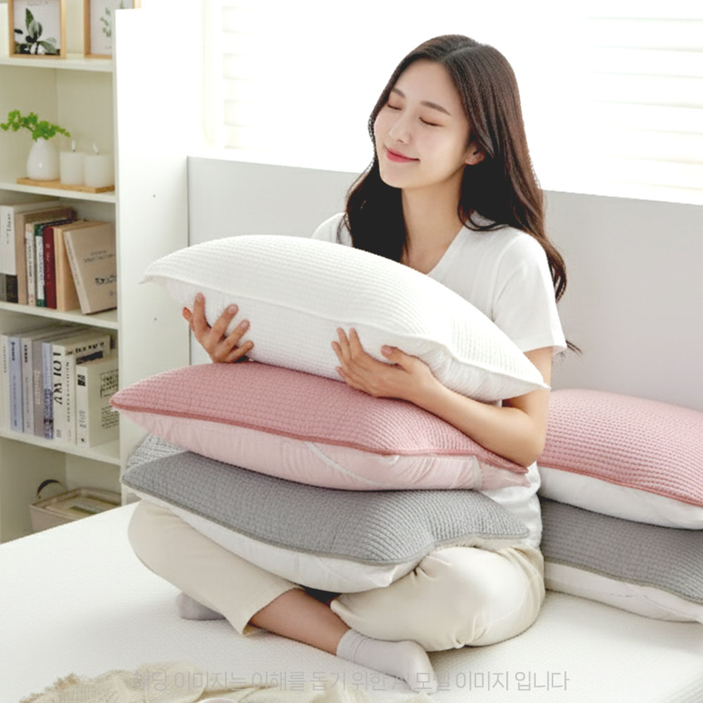 조은자리 국산 1+1 사계절 베개커버 5060 지퍼형 순면 베게 배게 베겟 커버 피치스킨 진그레이 4060 - 상세 이미지 4
