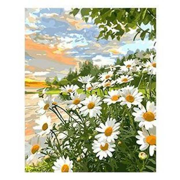 그림 유화 명화 그리기 인테리어 약자 벽걸이 캔버스 캔버스페인팅 색칠하기 벽꾸미기 컬러풀 데이지 맞춤 내부 프레임 50cmx65cm - 상세 이미지 5
