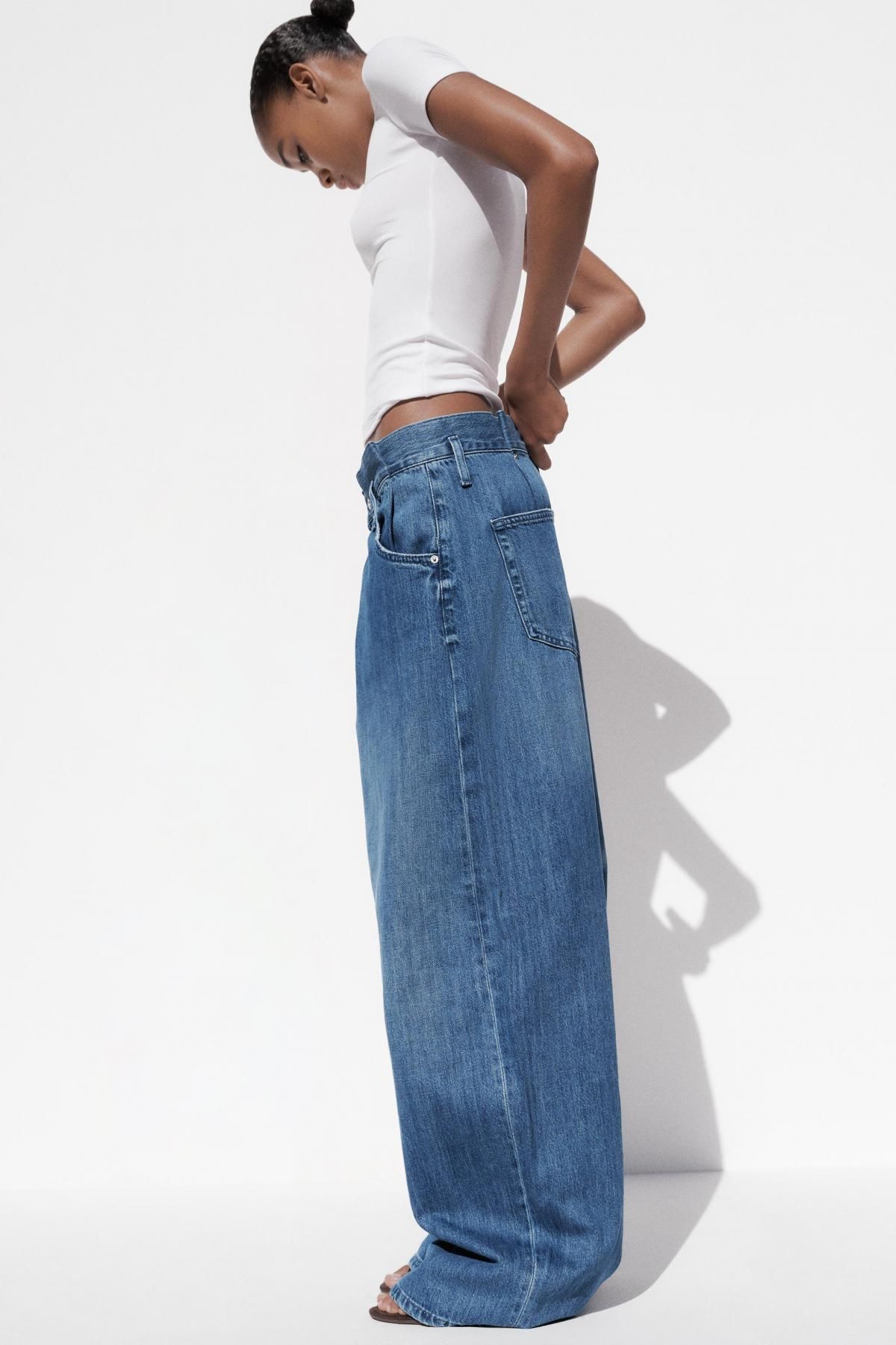 자라 미니멀 슬림핏 라운드넥 반팔 티셔츠 VISCOSE 블렌드 5584/315 WHITE - 상세 이미지 5