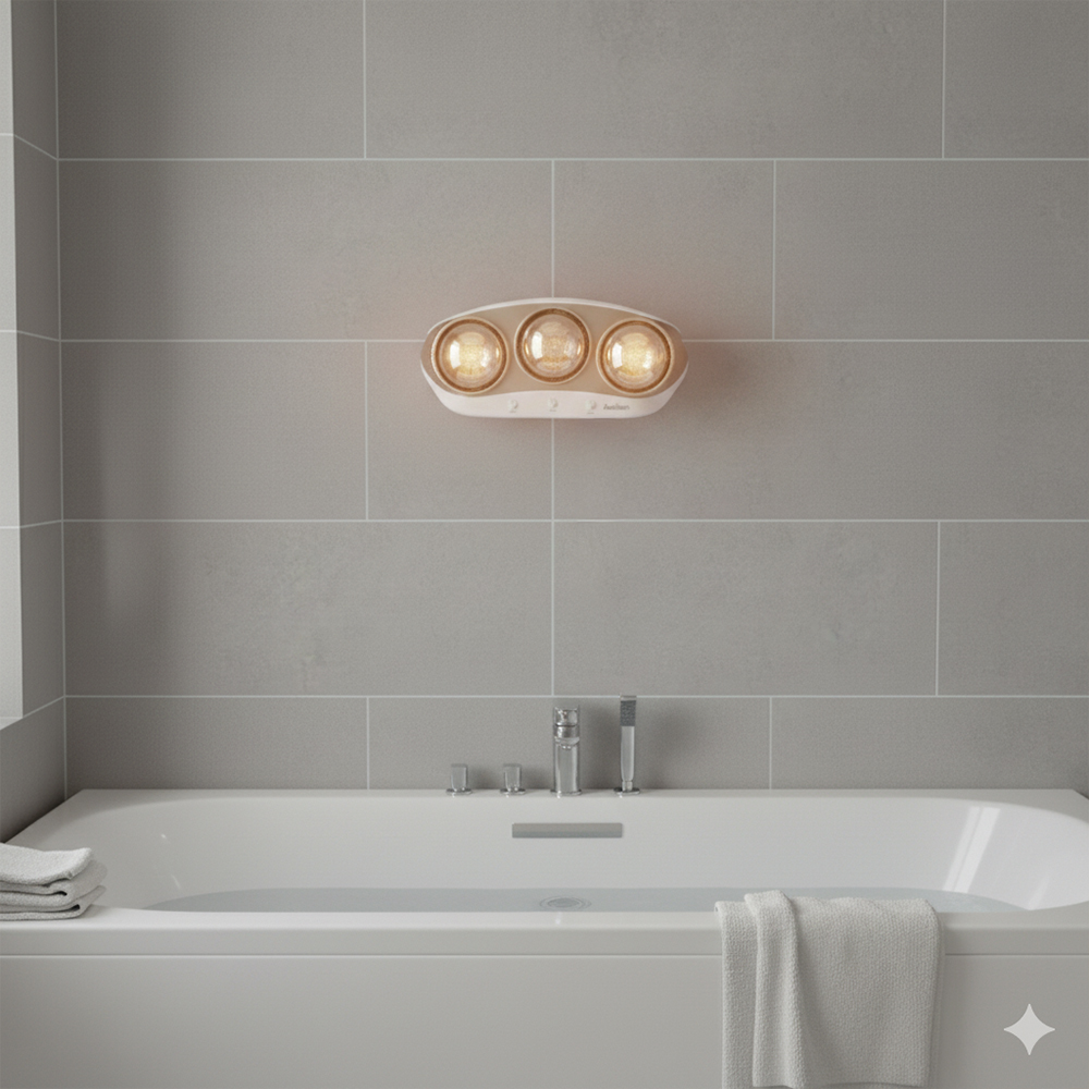 아트첸 3구 욕실용 히터 벽걸이형 순간난방 무소음 화장실 난방기 램프형 전기히터