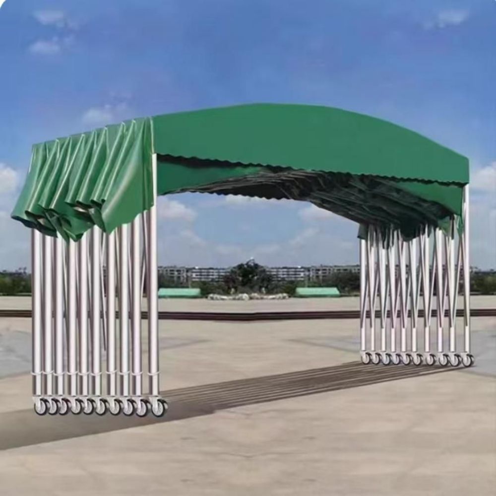 대형 캐노피 천막 자바라 행사 주차장 포장마차 행사용 3m x 2.5m 스틸 프레임 녹색 맞춤 제작 - 상품 이미지
