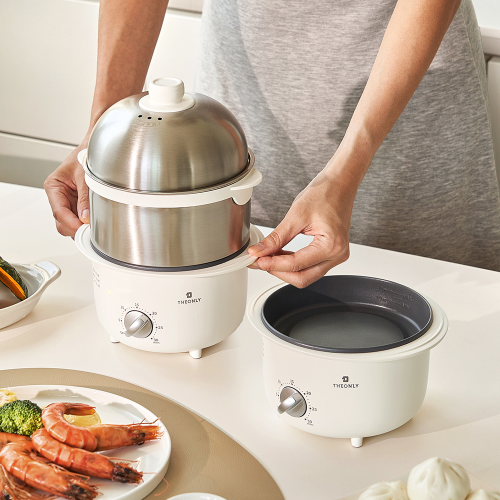 디온리 올스텐 논스틱코팅 2단 계란찜기 30분 타이머 계란삶는기계 고구마 NBE521S