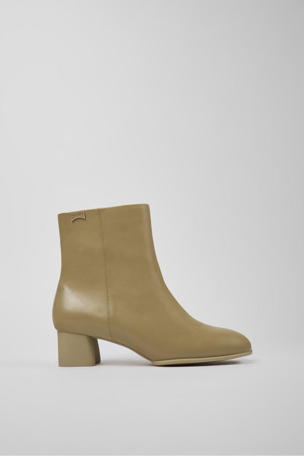 캠퍼 클래식 베이지 레더 앵클부츠 Katie K400664-006 BEIGE - 상품 이미지