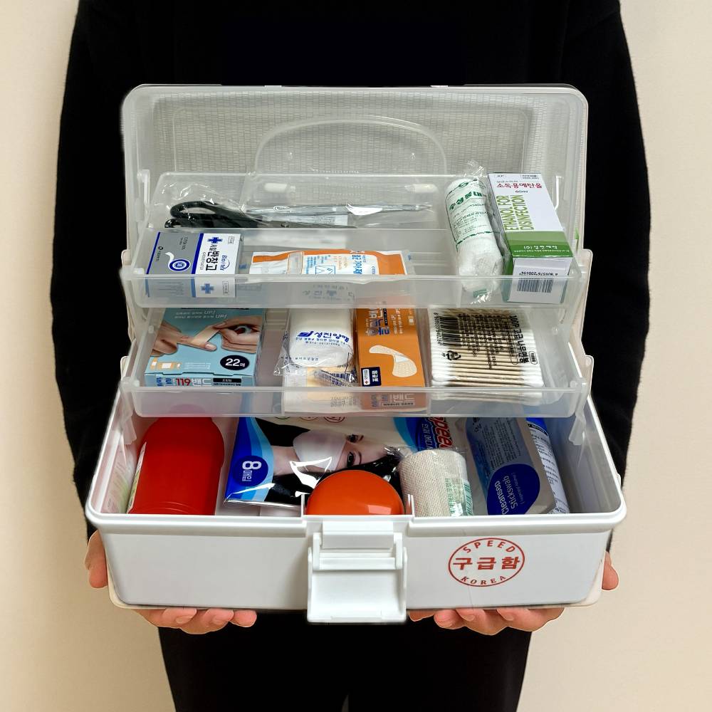 (23종) 3단 가정용 구급함 휴대용 구급상자 FIRSTAIDKIT 구급가방 응급처치키트 - 상품 이미지