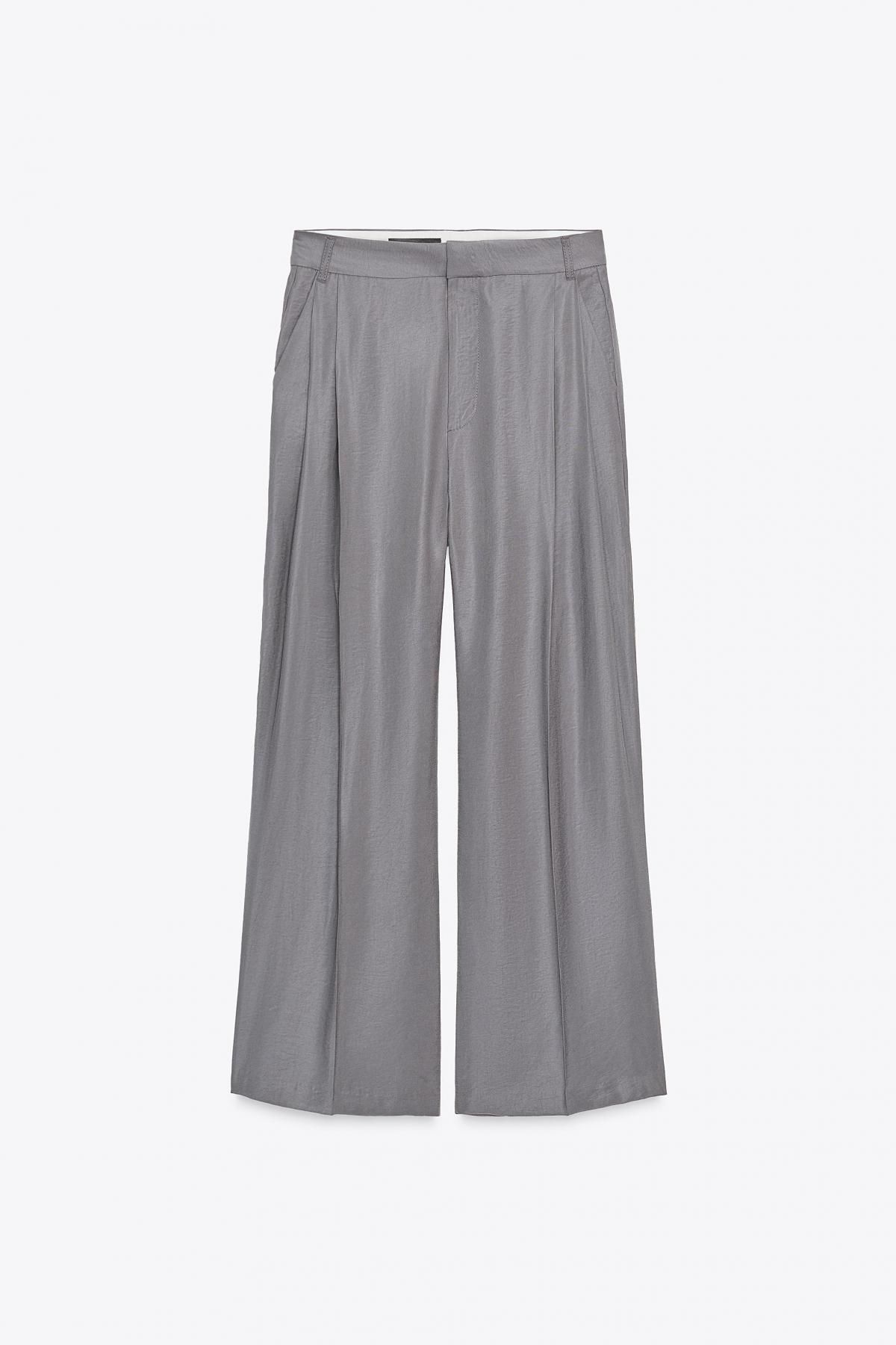 자라 하이라이즈 더블 플리츠 와이드 팬츠 4661/439 DARK GREY - 상품 이미지