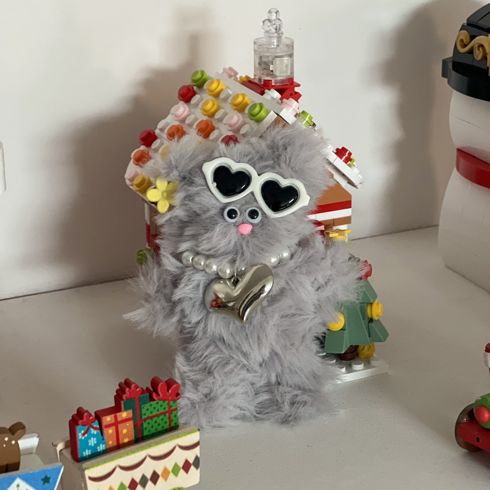 모루인형만들기 고급키트 선글라스 하트 진주목걸이 모루인형부자재 공예용세트 털달린 철사공예 이미지 6