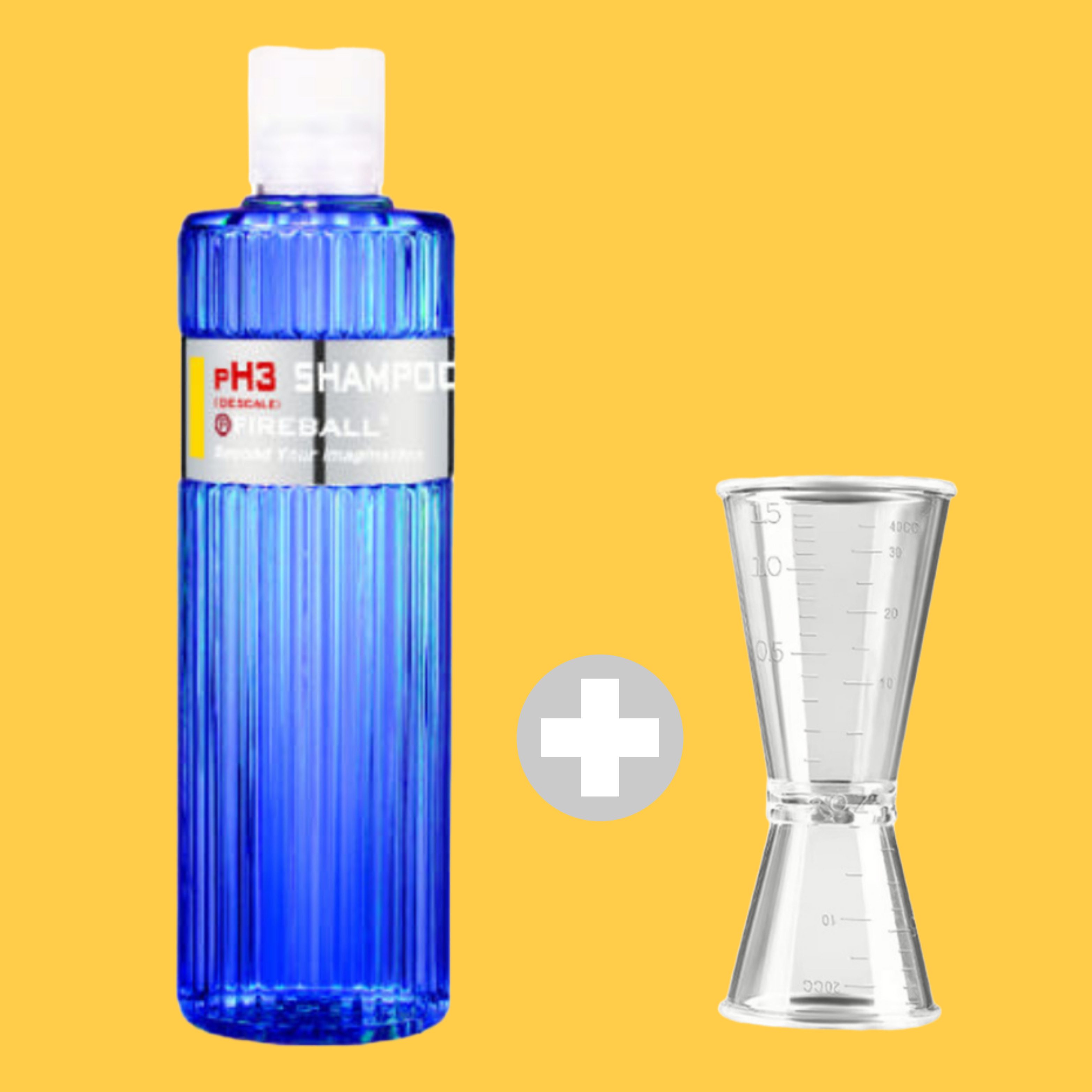 파이어볼 pH3 산성 샴푸 500ml 딜루션 지거 세트 - 상품 이미지
