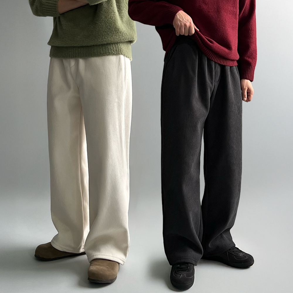 1+1 남자골덴바지 남자코듀로이팬츠 밴딩기모바지 제품 이미지