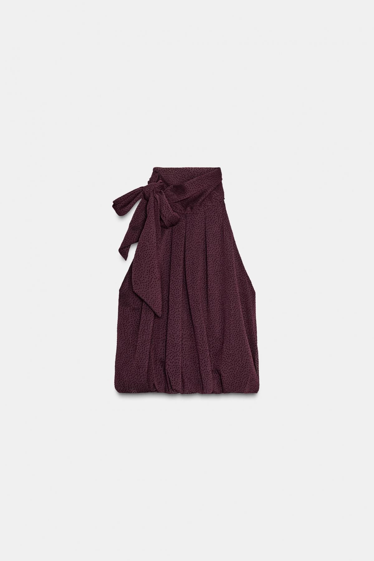 자라 플록 도트 벌룬 홀터넥 탑 3897/188 BURGUNDY - 메인 이미지