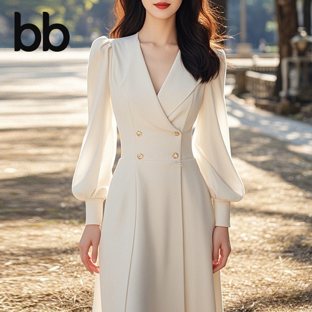 5xl 빅사이즈 정장 세련된 원피스 면접 하객룩 결혼식 오피스룩 돌잔치 상견례 화이트 L - 상품 이미지