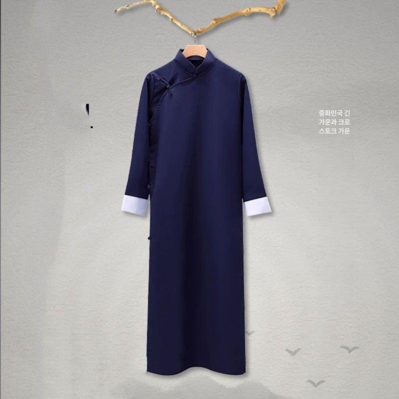 전통 남성 치파오 공연복 의상 중국복 쿵푸 연극 촬영 회색 160cm 40~50kg - 상세 이미지 4