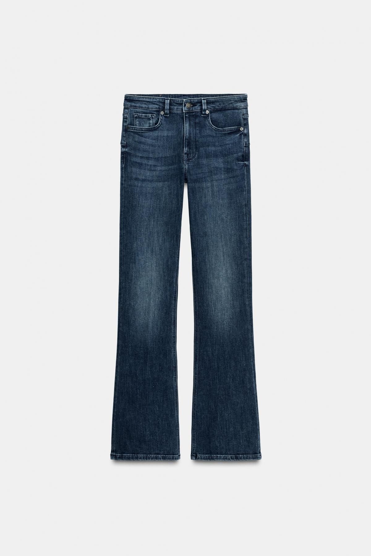 자라 프리미엄 하이웨이스트 부츠컷 데님 팬츠 7223/242 DARK INDIGO - 상세 이미지 5