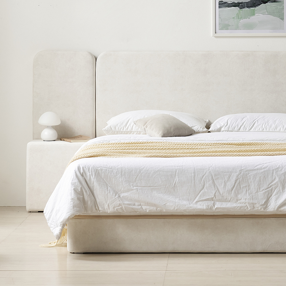 베이론 호텔식 좁은방 신혼 부부 패브릭 호텔 침대프레임 S(싱글), 소프트베이지