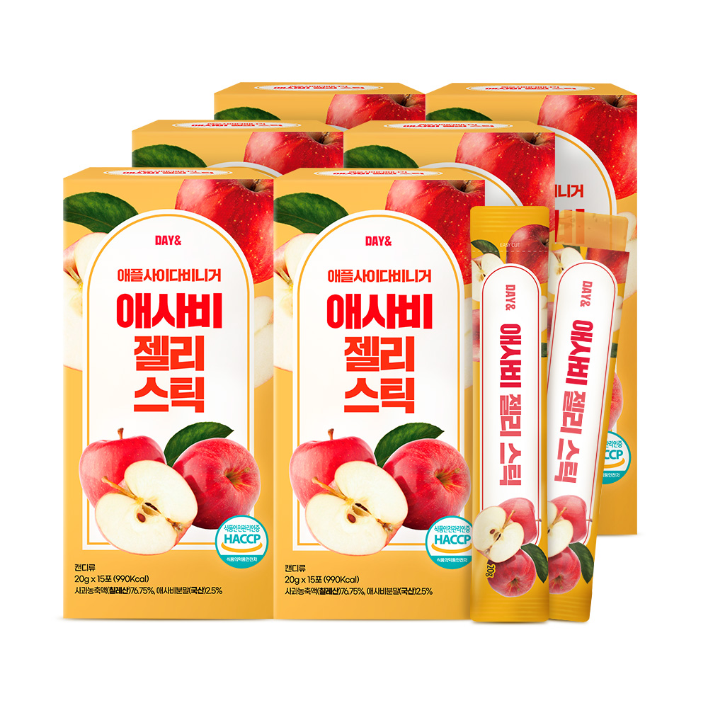 데이앤 애사비 애플 사이다 비니거 사과 식초 젤리 300g, 6개 - 메인 이미지