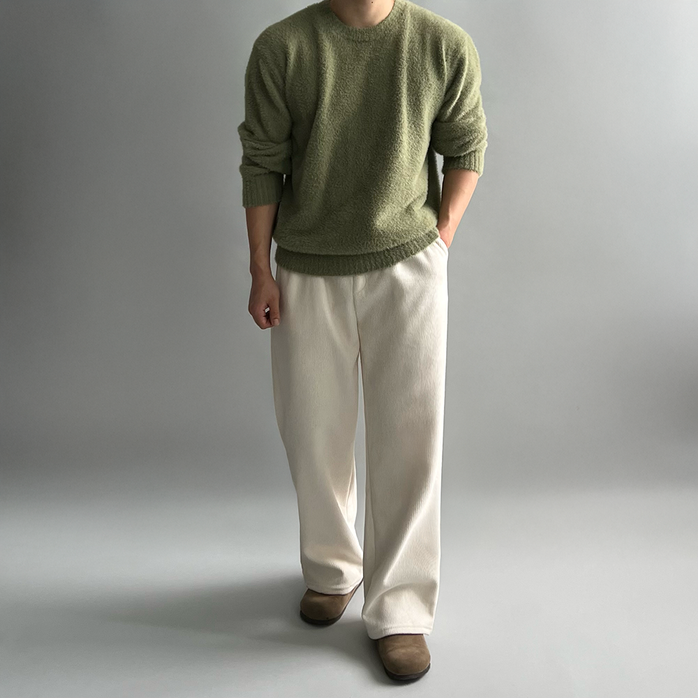 1+1 남자골덴바지 남자코듀로이팬츠 밴딩기모바지 - 상세 이미지 2