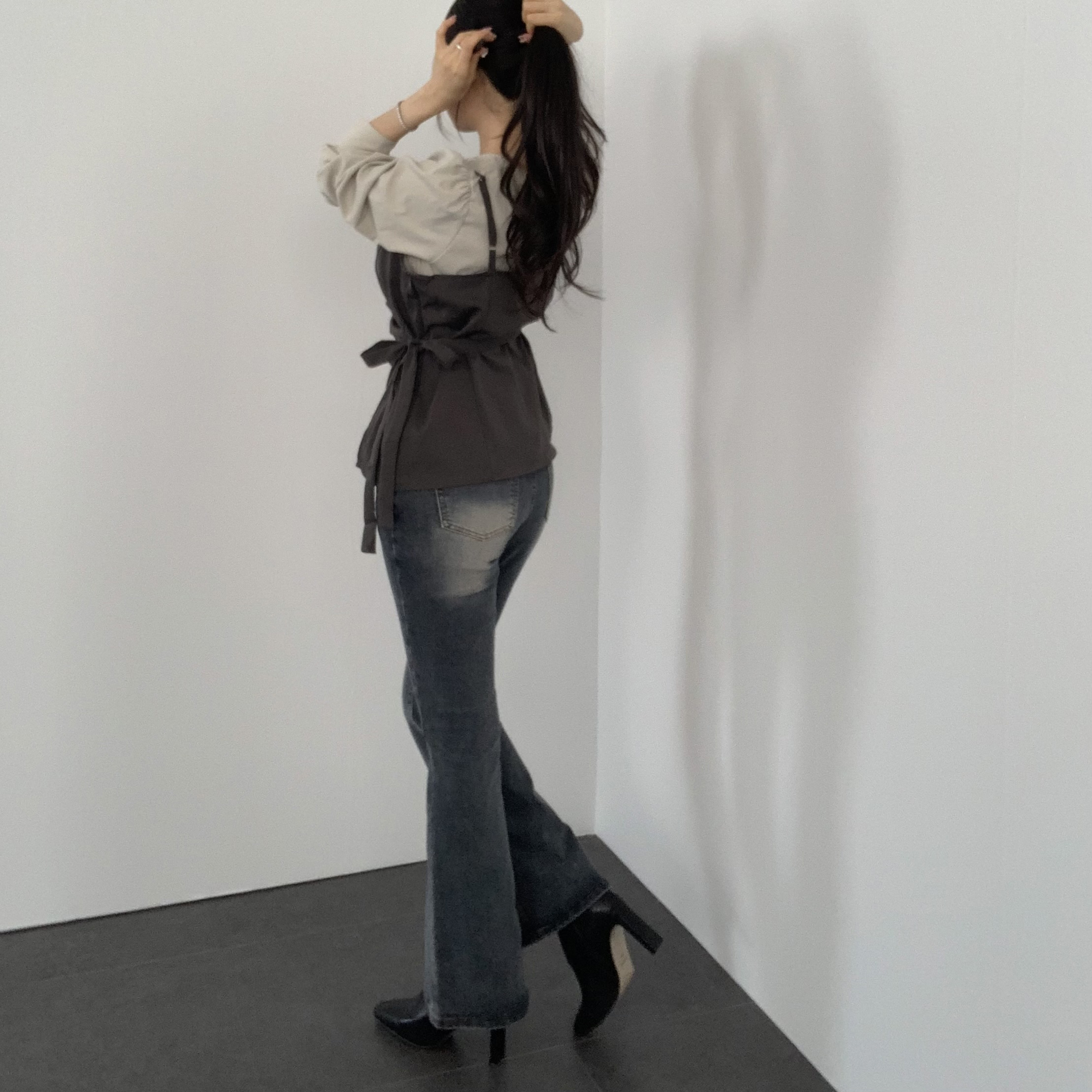 여성 뷔스티에 세트 탑 코디 블라우스 올드머니룩 결혼식하객룩 이미지 7