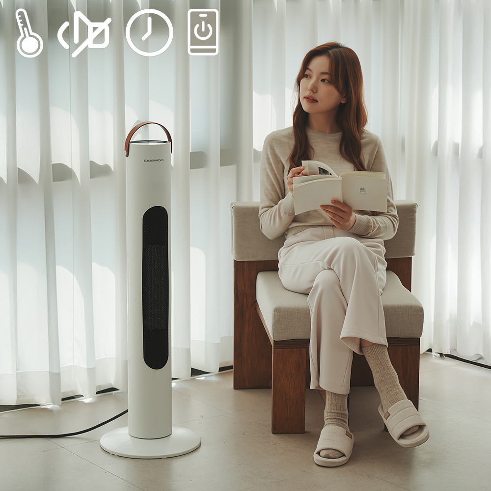 대우 PTC 타워형 온풍기 저소음 가정용 사무실용 난방기 그래핀 히터 - 상세 이미지 5