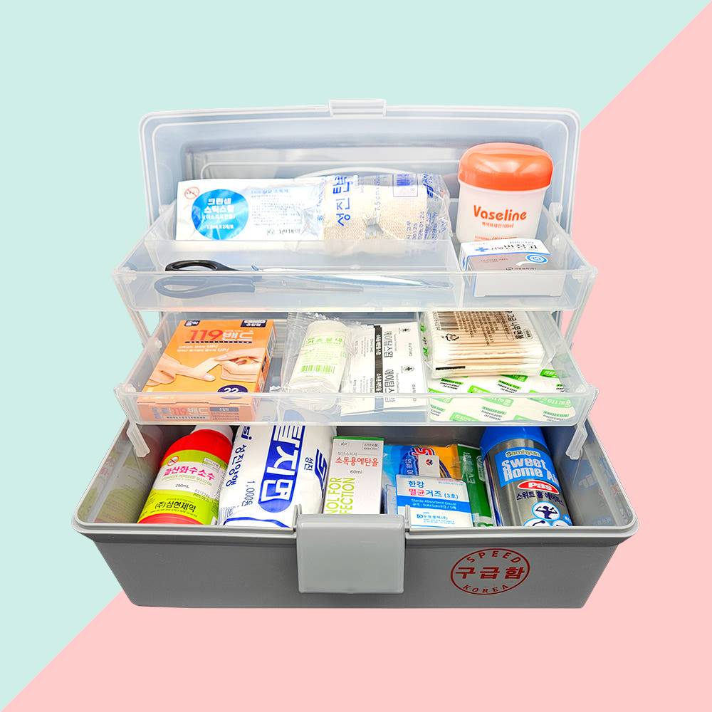 (23종) 3단 가정용 구급함 휴대용 구급상자 FIRSTAIDKIT 구급가방 응급처치키트 - 상세 이미지 3
