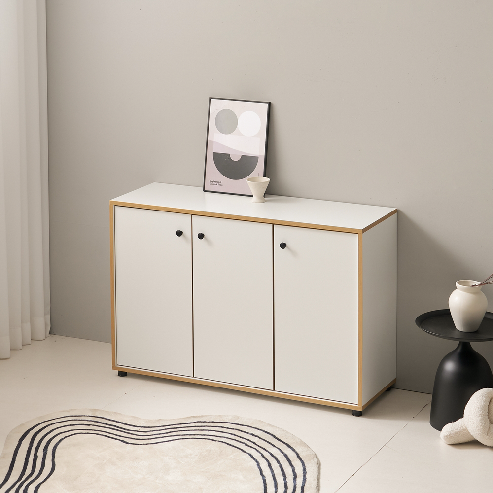 세렌 홈카페수납장 낮은 그릇장 주방보조수납장 하부장 서랍장 1200x400x800mm, 2단, 화이트 - 상세 이미지 2