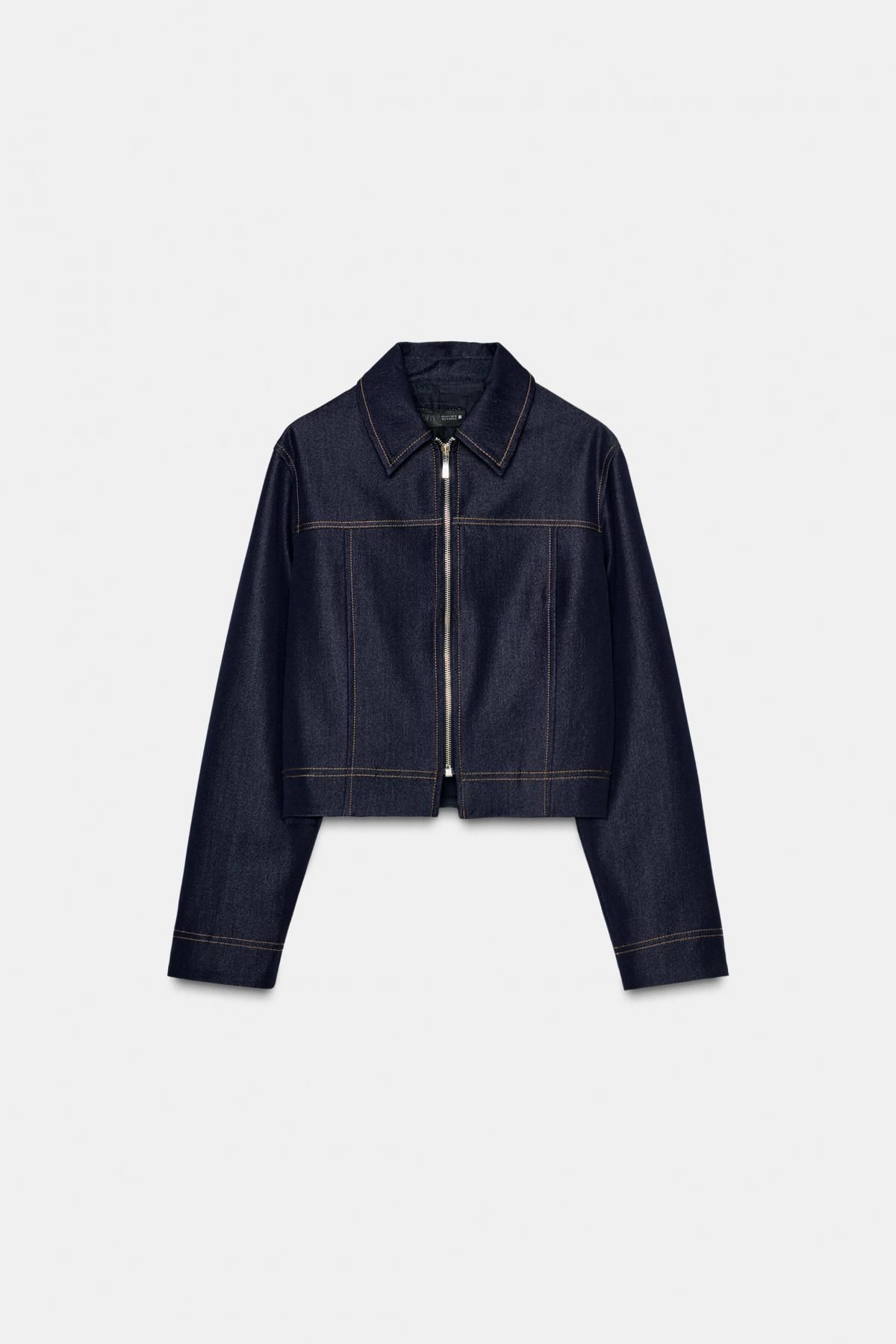 자라 테크니컬 스티치 데님 크롭 재킷 8966/978 INDIGO - 메인 이미지