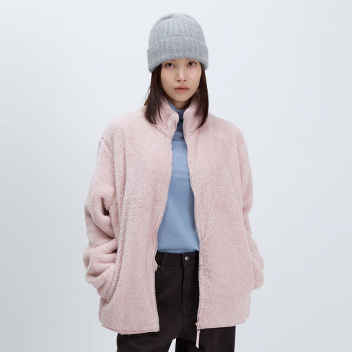 스파오 퍼플리스 착용샷