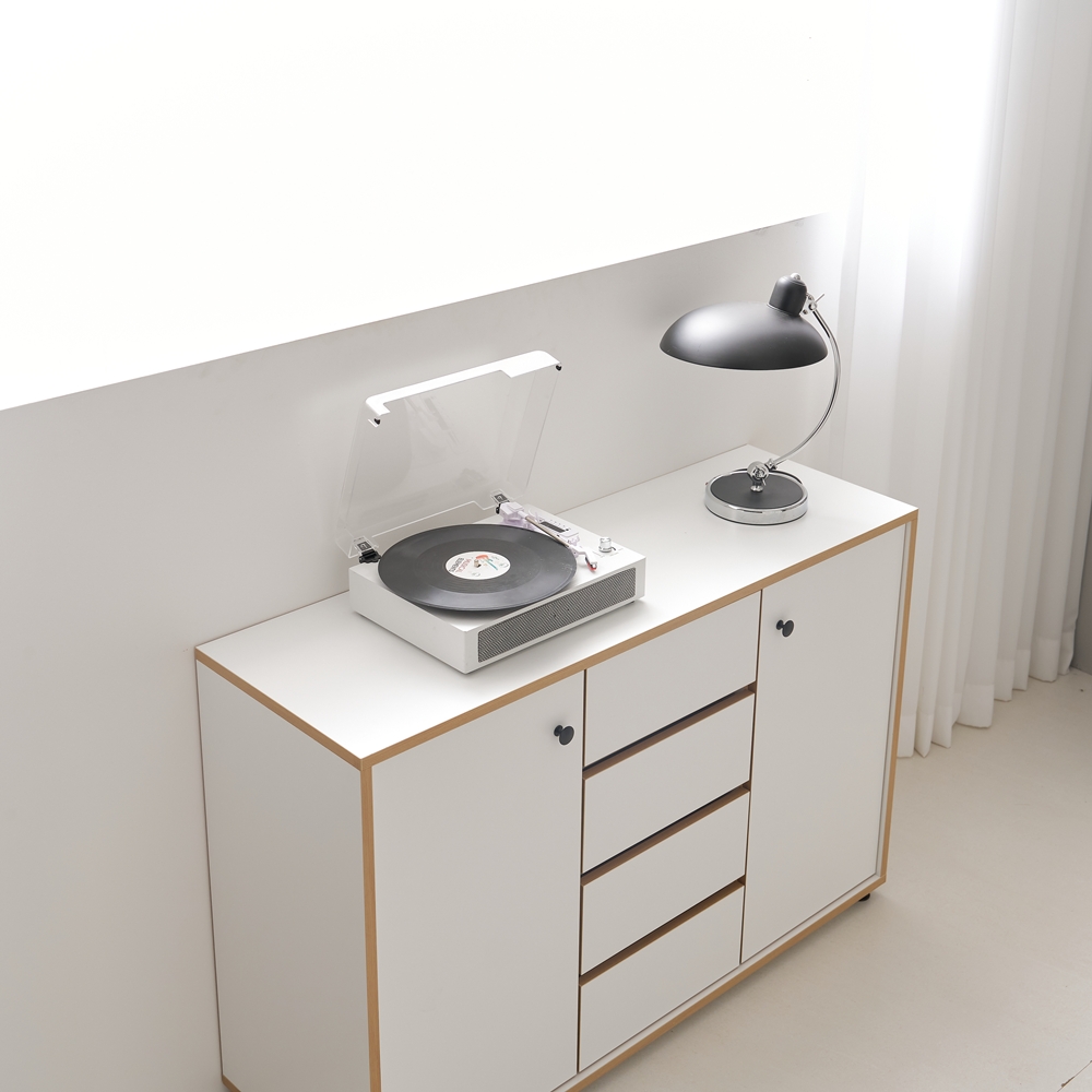세렌 홈카페수납장 낮은 그릇장 주방보조수납장 하부장 서랍장 1200x400x800mm, 2단, 화이트 이미지 7