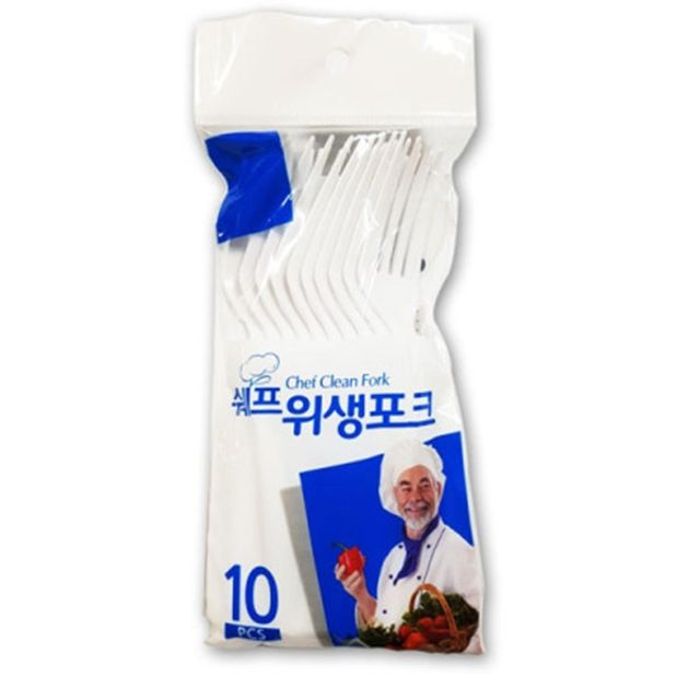 쉐프 위생 일회용 포크 10P 5개 - 상품 이미지