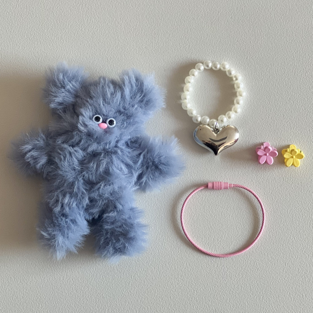 모루인형만들기 고급키트 선글라스 하트 진주목걸이 모루인형부자재 공예용세트 털달린 철사공예 이미지 7