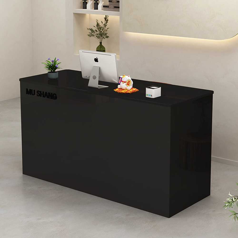 안내 카운터 테이블 인포데스크 사무실 프론트 상담대 블랙월넛+밀크커피 100x60cm - 상품 이미지