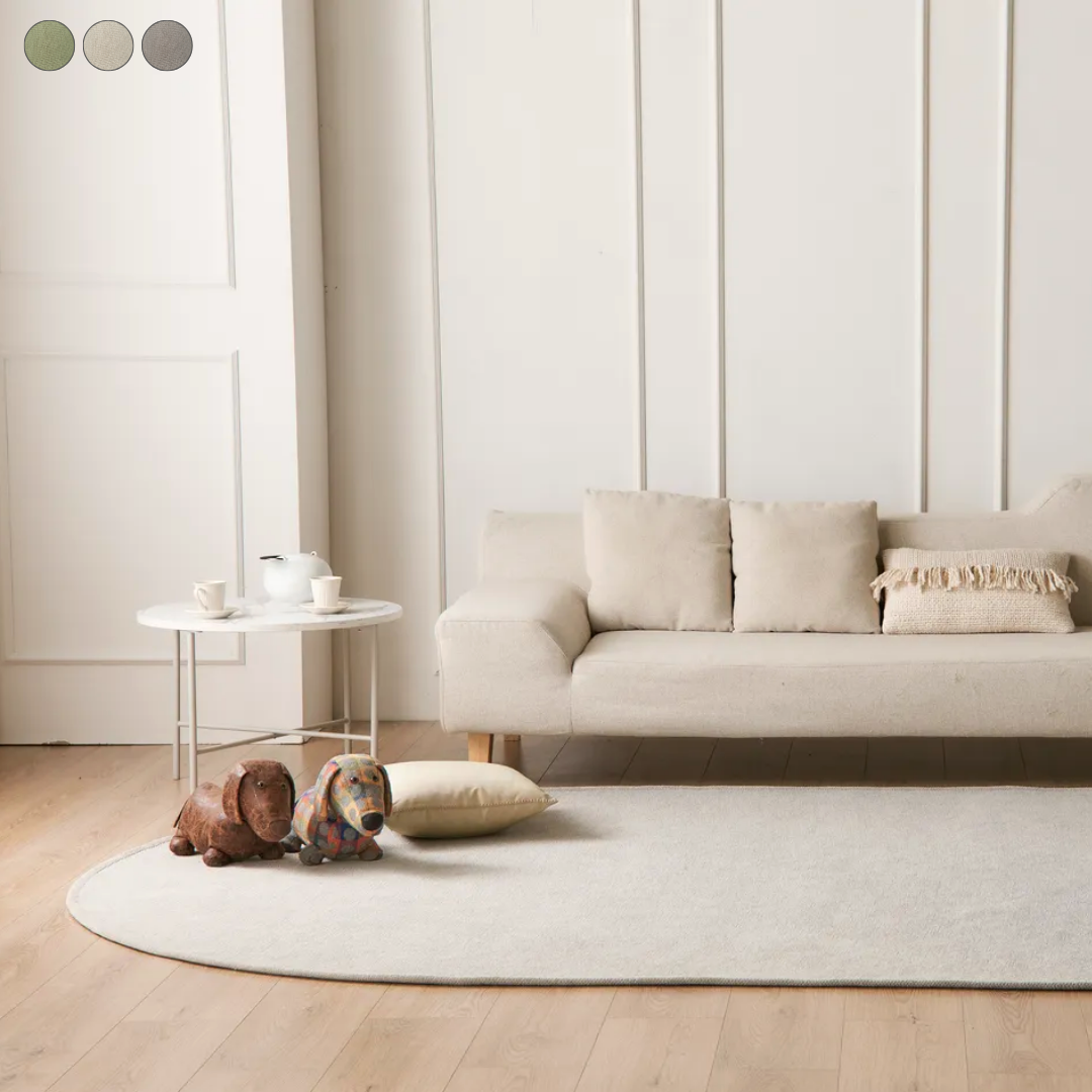 짜임좋은 거실러그 방수 워셔블 대형 카페트 주문제작 그레이, 타원)150x225cm